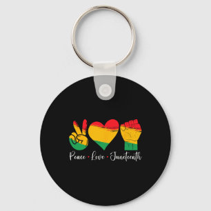 Peace Love Juneteenth 1865 Black Pride Men Women K Key Ring