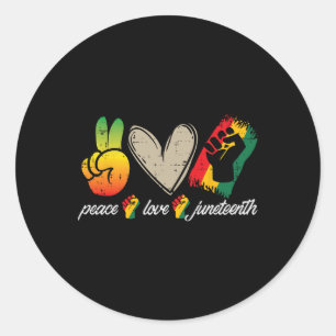 Peace Love Juneteenth African American 1865 Women Classic Round Sticker
