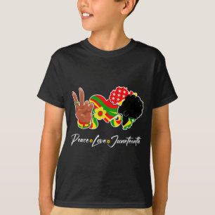 Peace love juneteenth black pride freedom 4th of T-Shirt
