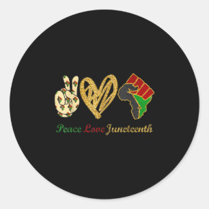 Peace Love Juneteenth Black Pride Freedom Independ Classic Round Sticker