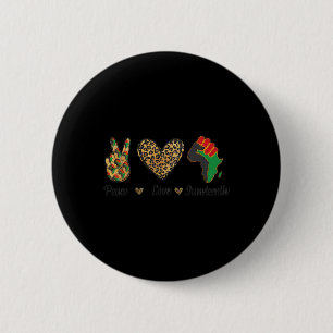 Peace Love Juneteenth Black Pride Independence Day 6 Cm Round Badge