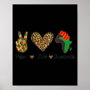 Peace love juneteenth black pride independence day poster