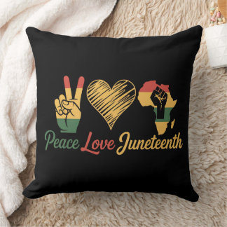 Peace Love Juneteenth Cushion