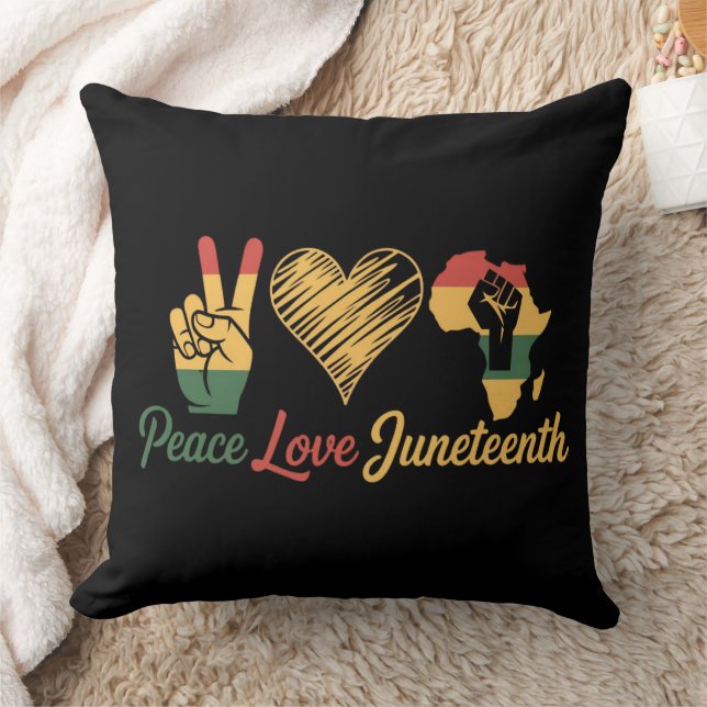 Peace Love Juneteenth Cushion (Blanket)