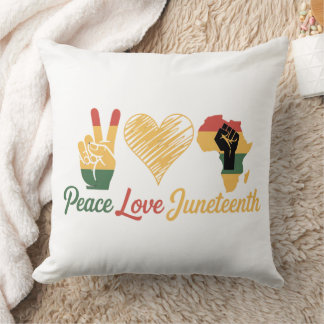 Peace Love Juneteenth Cushion