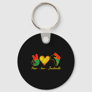 Peace love juneteenth pride black girl black queen key ring