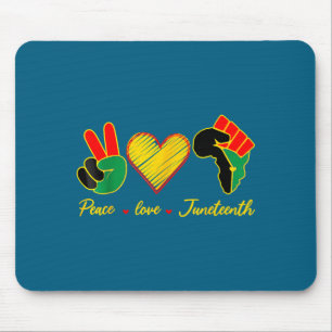 Peace love juneteenth pride black girl black queen mouse mat