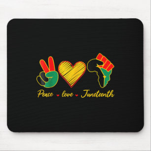 Peace Love Juneteenth Pride Black Girl Black Queen Mouse Mat