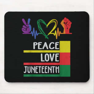Peace love juneteenth pride black girl queen women mouse mat