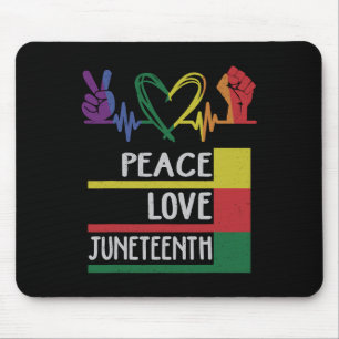 Peace Love Juneteenth Pride Black Girl Queen Women Mouse Mat