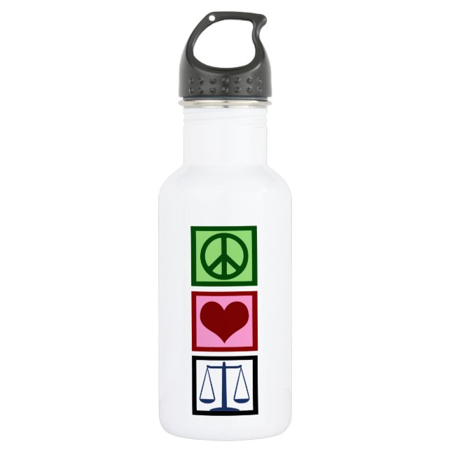 Peace Love Justice 532 Ml Water Bottle (Front)