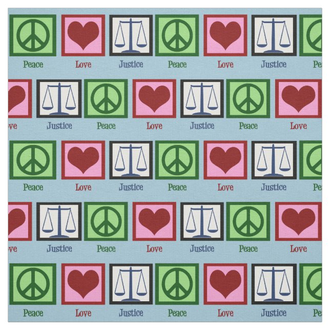 Peace Love Justice Fabric (Swatch)
