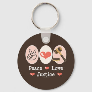 Peace Love Justice Key Chain