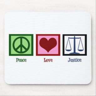 Peace Love Justice Mouse Mat