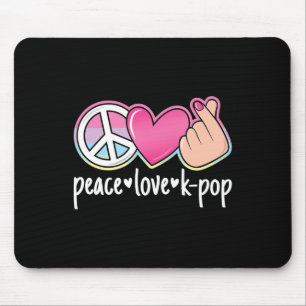 Peace Love K-Pop Cute Kpop Music Anime Lover  Mouse Mat