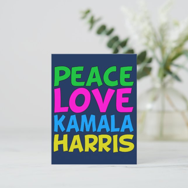 Peace Love Kamala Harris Card (Standing Front)