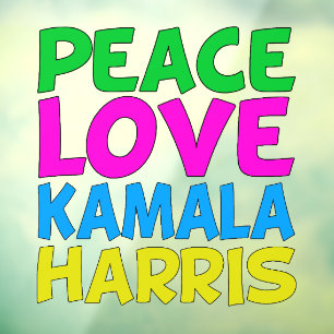 Peace Love Kamala Harris Cute Election Window Cling