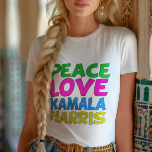 Peace Love Kamala Harris Cute Election Women's Tri-Blend Shirt