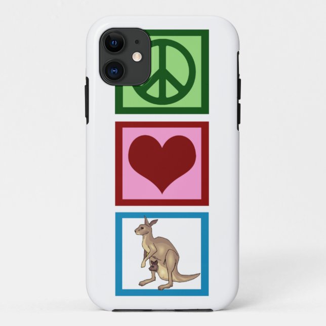 Peace Love Kangaroo Case-Mate iPhone Case (Back)