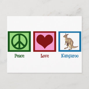 Peace Love Kangaroo Postcard