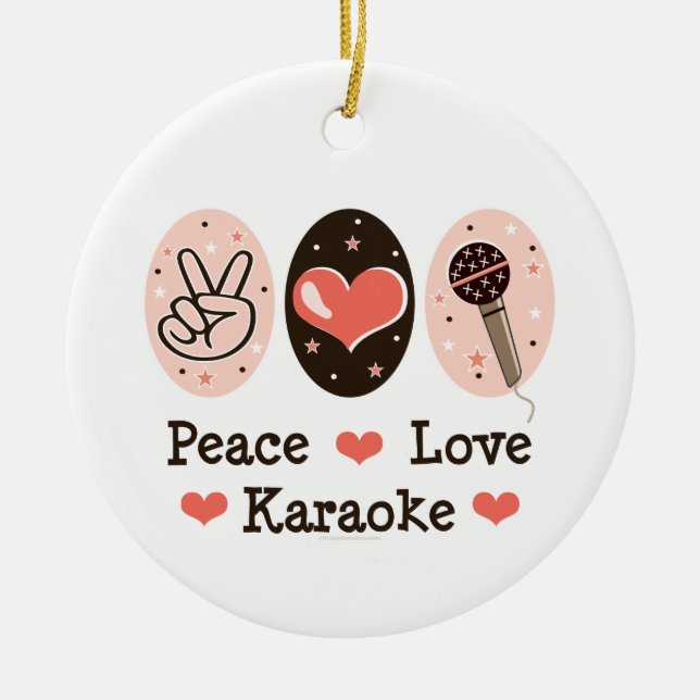 Peace Love Karaoke Ornament (Front)