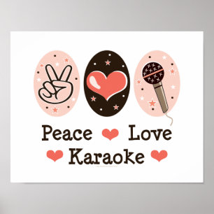 Peace Love Karaoke Poster