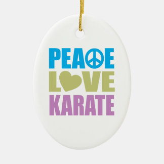 Peace Love Karate Ceramic Tree Decoration