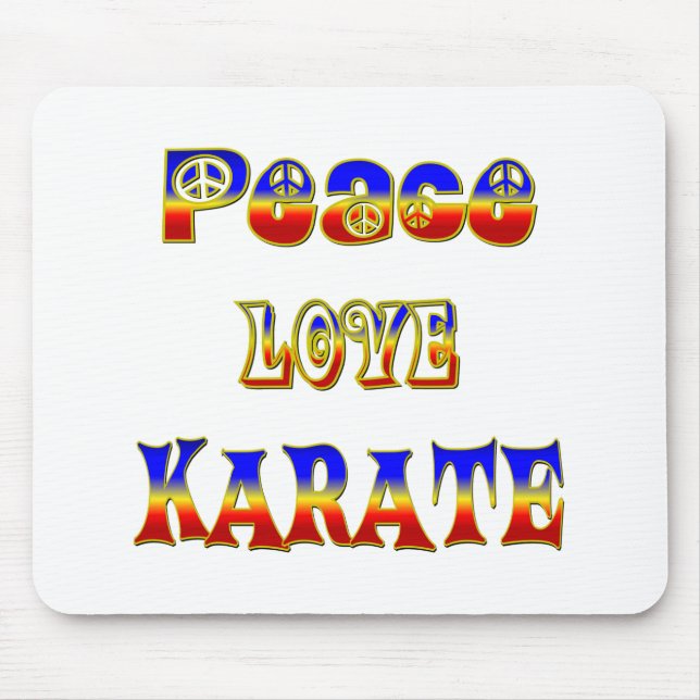 Peace Love Karate Mouse Mat (Front)