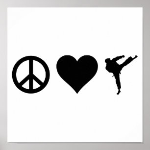Peace Love Karate Poster