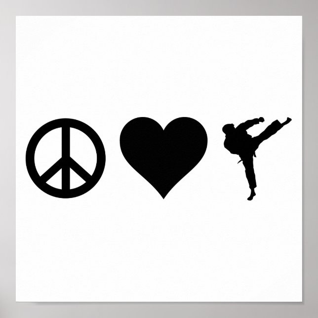 Peace Love Karate Poster (Front)