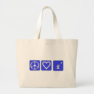 Peace Love Kayaking Large Tote Bag