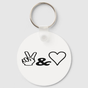 Peace & Love Key Ring