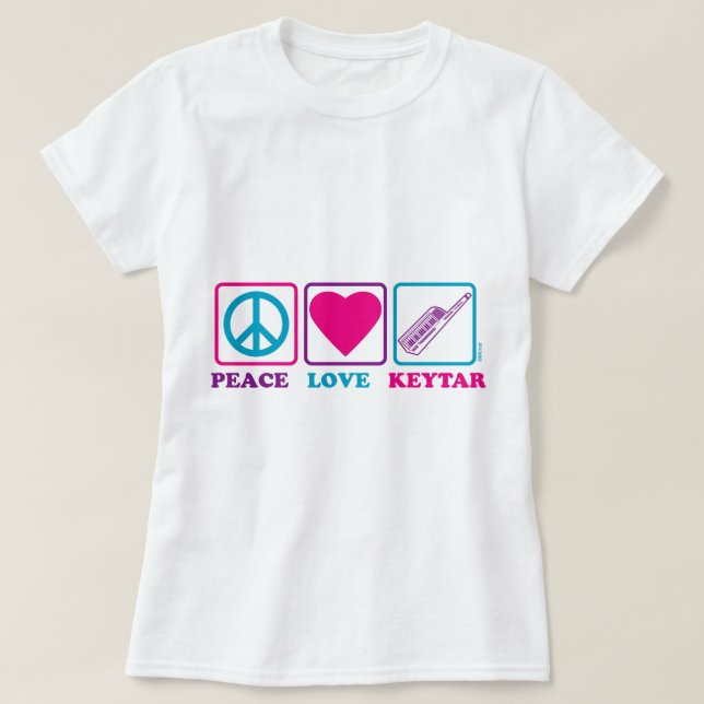 Peace Love Keytar T-Shirt (Design Front)