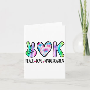 Peace Love Kindergarten First Day Of School Team T Card