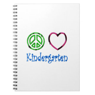 Peace Love Kindergarten School Kid Grade Teacher Notebook