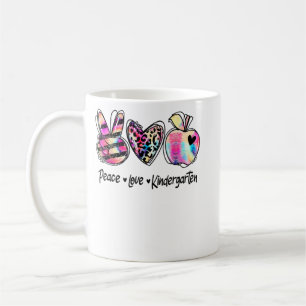 Peace Love Kindergarten Teacher Girls Back To Scho Coffee Mug
