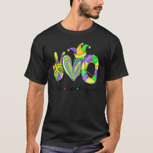 Peace Love King Cake Mardi Gras Men Women Kids T-Shirt