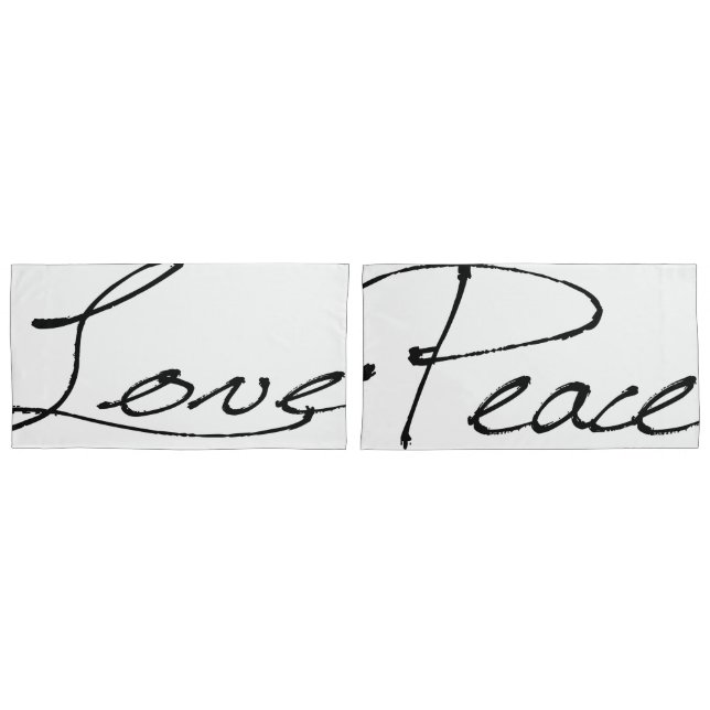 Peace & Love King Pillow Cases (Front-Set)
