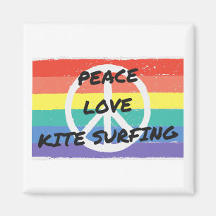 Peace. Love. Kite surfing Magnet