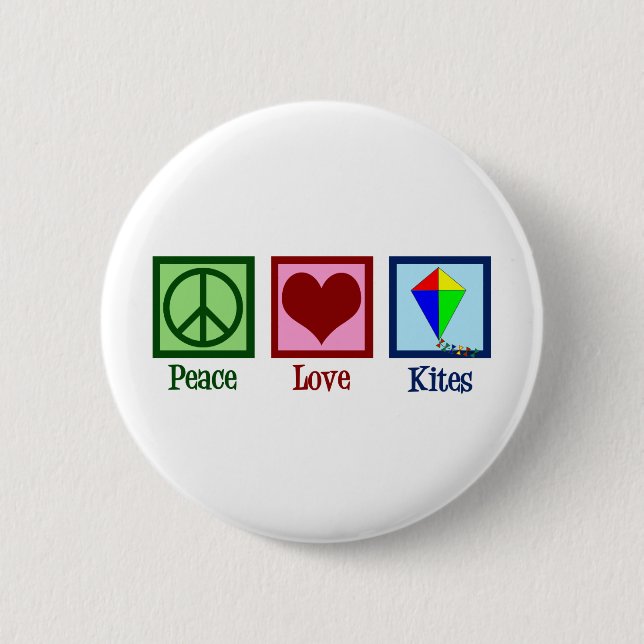 Peace Love Kites 6 Cm Round Badge (Front)