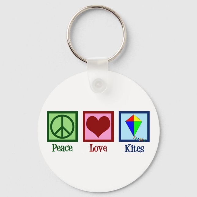 Peace Love Kites Key Ring (Front)