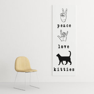 Peace Love Kitties Cat Lover Art Canvas