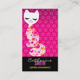 Peace & Love Kitty (Vertical) Business Card