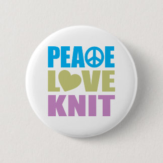 Peace Love Knit 6 Cm Round Badge
