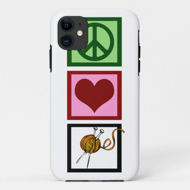 Peace Love Knit Case-Mate iPhone Case (Back)