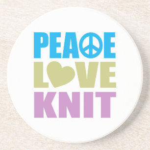 Peace Love Knit Coaster