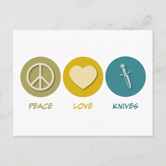 Peace Love Knives Postcard (Front)