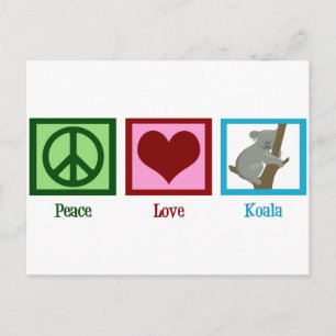 Peace Love Koala Bear Postcard