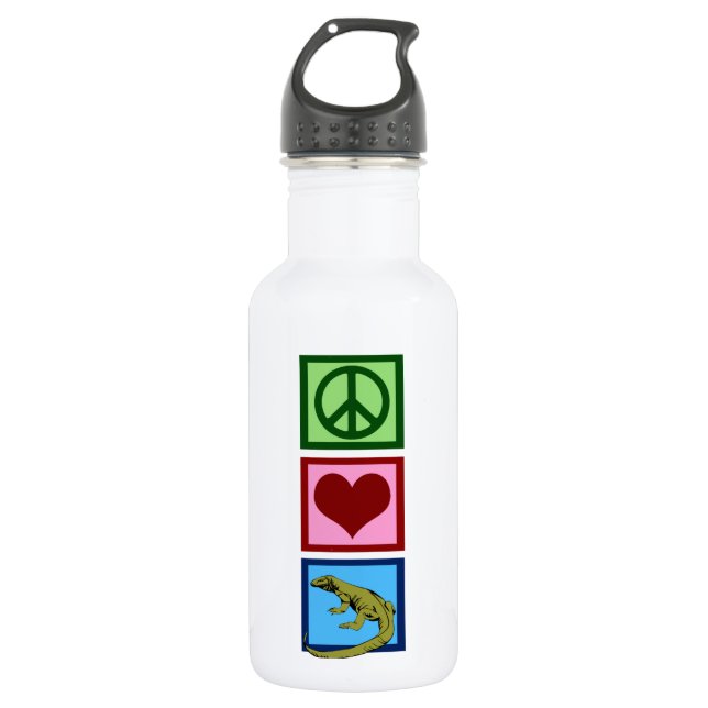 Peace Love Komodo Dragons 532 Ml Water Bottle (Front)