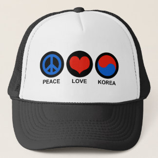 Peace Love Korea Trucker Hat